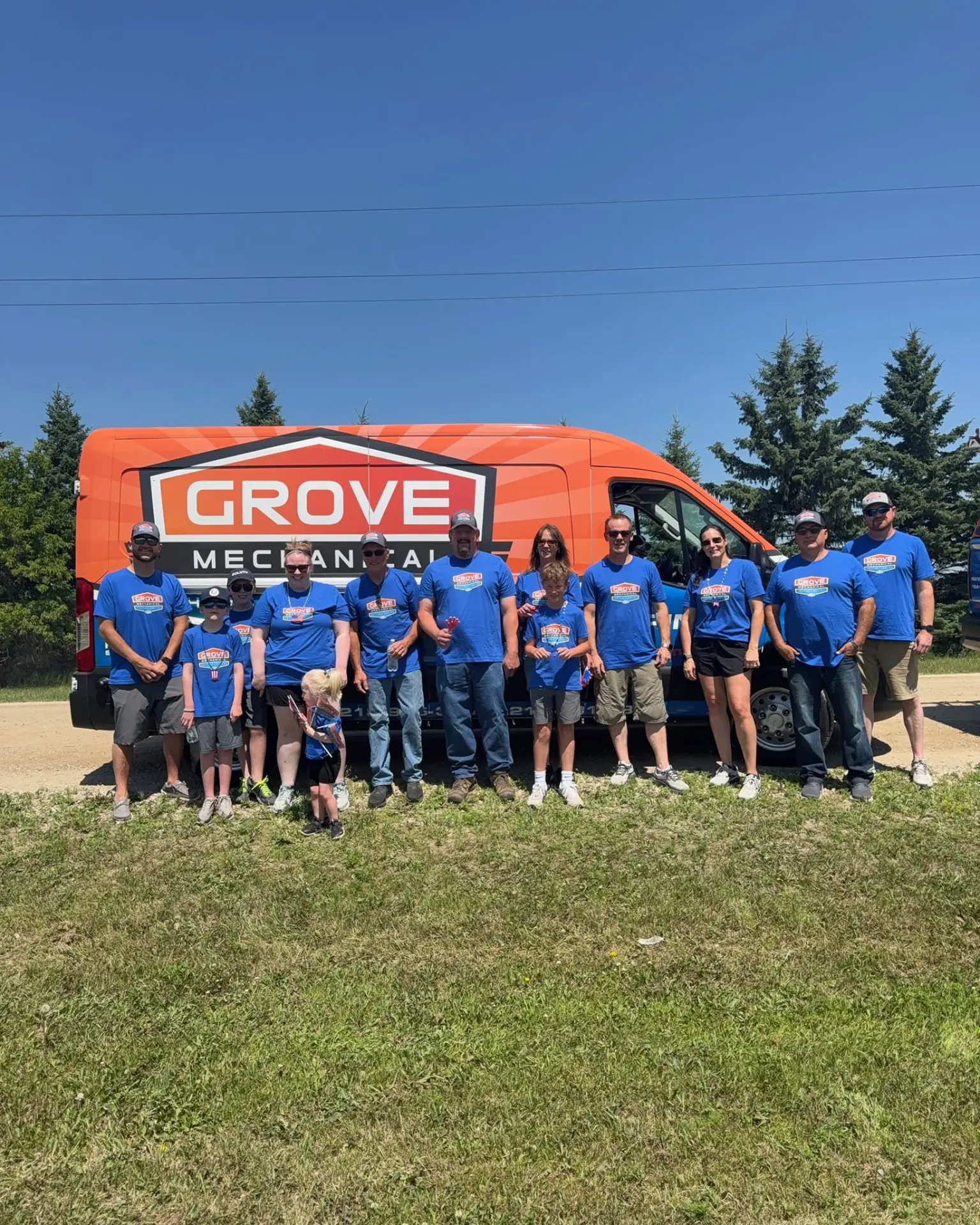 The Grove Mechanical team in front of a service van