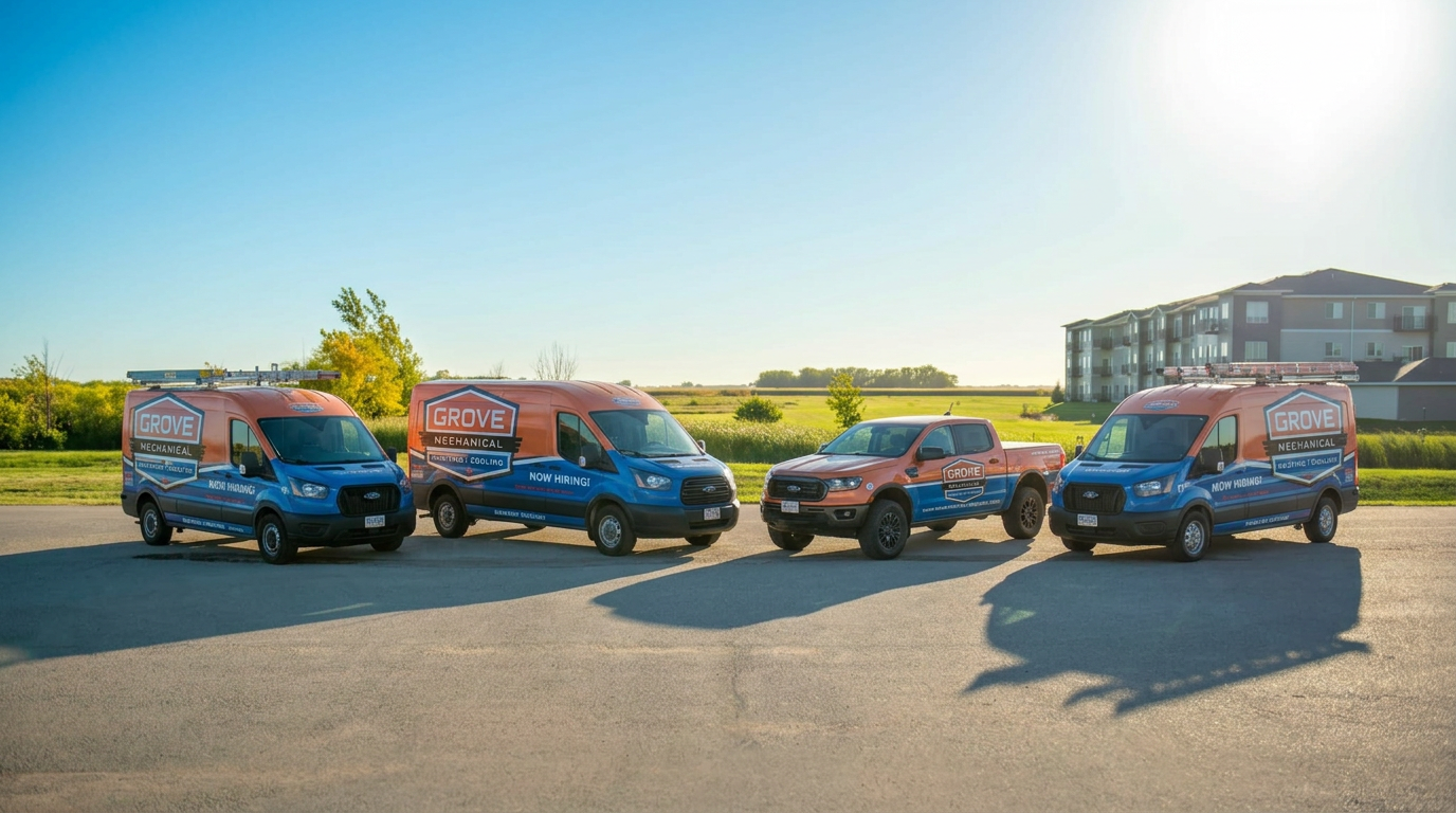 Grove Mechanical service trucks and vans in Crookston, Minnesota